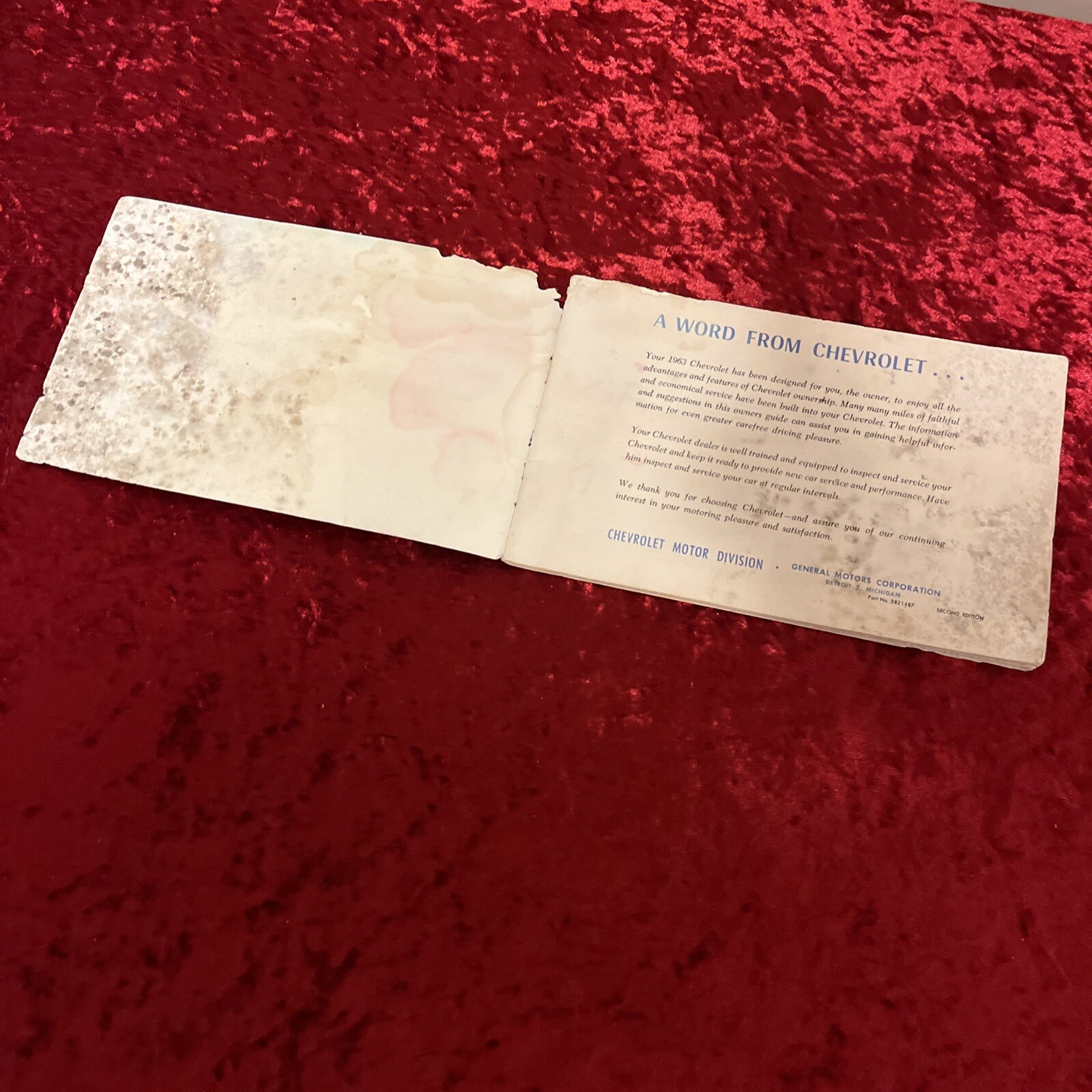 Original Vintage 1963 CHEVROLET OWNERS GUIDE Chevy Car Manual