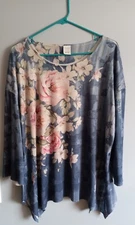 Time And Tru Floral Top Women's Size XL (16-18)