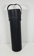 Fine Leather Cylindrical Document or Wine Bottle Holder