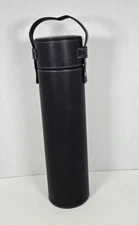 Fine Leather Cylindrical Document or Wine Bottle Holder