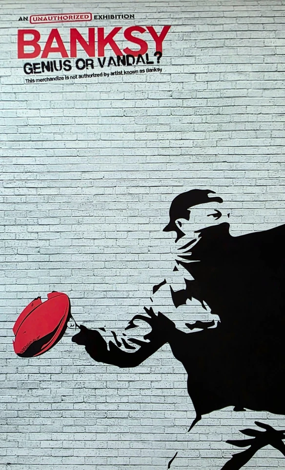 Póster de lanzador de fútbol Banksy - impresión de arte de exposición de genio o vándalo 16,5"x23" Foto 2 de 4