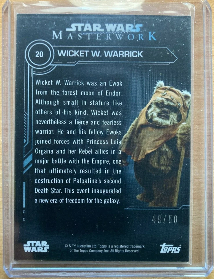 Wicket Warrick EWOK 1984 Star Wars Figure 2019 Masterwork 💎 PURPLE 🟣 /50 📈 💰 - Image 2 of 2