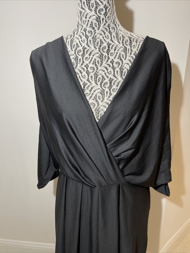 Koh Koh Semi Formal Plus 4XL Black Party Gown Short Sleeve Dress - Picture 3 of 9
