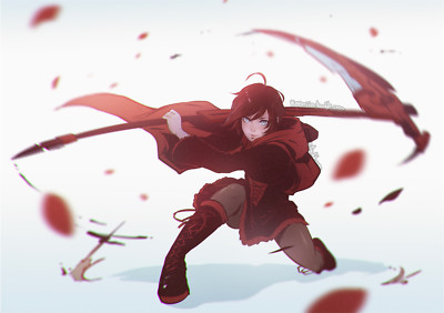 Anime rwby ruby rose girls white background simple Play Gaming Mat Desk