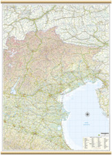 GEOGRAPHIC WALL MAP REGION "TRIVENETO" 97 X 135 cm BEAUTIFUL map