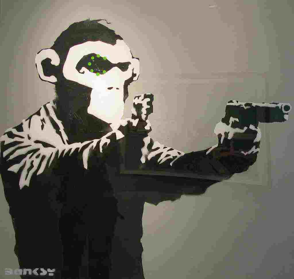 Banksy バンクシー MONKEY MASK SESSION TAG AP Banksy Monkey Mask Guns A3 Photo Print Poster | eBay