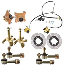 Front Foot Brake 4 Stud Wheel Hub Knuckle Tie Rod For GoKart ATV Taotao Coolster