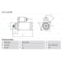 Bosch Anlasser Starter 2Kw FüR Audi A4 Avant A6 Seat Exeo ST 0 986 021 220