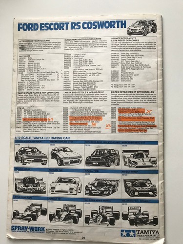 Original Tamiya RC Instruction Manual - Ford Escort RS Cosworth Kit 58112 1992 - Picture 6 of 7
