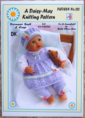 PUPPEN STRICKANLEITUNG Nr. 262 für 18''-19'' AnnabellA Gänseblümchen Mai Muster