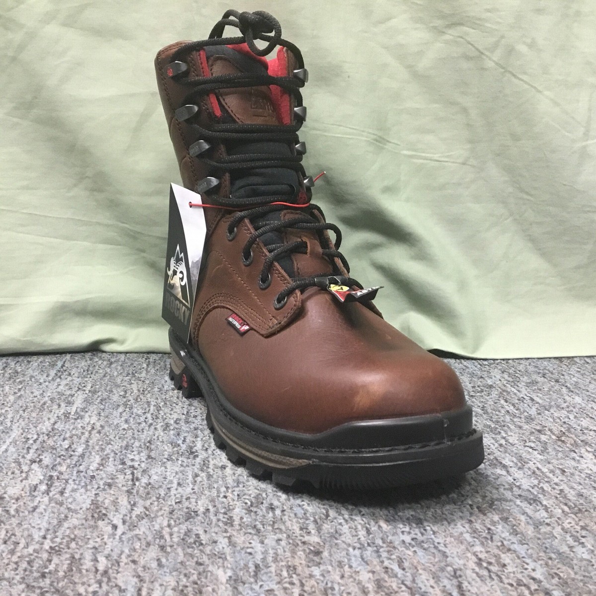 Rocky RKK0297 Brown Rams Horn Composite Toe Boots Mens 13M 8” Waterproof Work New Men main image 3