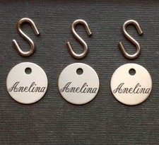 BRIDLE TAG THICK 3/4" CUSTOM ENGRAVED SOLID NICKEL SILVER HORSE PET