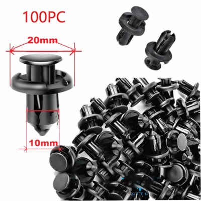 100 Pcs Bumper Clips 10mm Hood Fender Push Rivets Retainer Fasteners for Honda