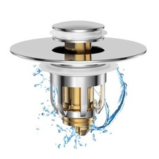 Universal 2 in 1 Bathroom Sink Stopper, Pop Up Bathroom Sink Drain Strainer with
