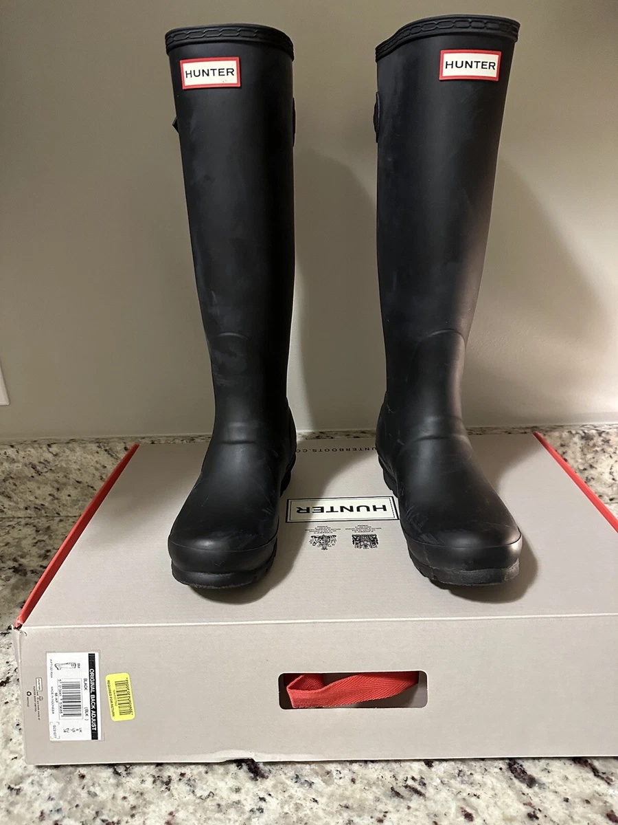Hunter Womens Original Tall Back Adjustable Waterproof Rain Boots
