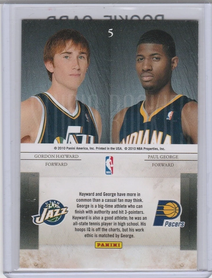 Tarjeta de novato doble Paul George & Gordon Hayward Studio Rookies 2010 R&S Pacers RC! Foto 2 de 2