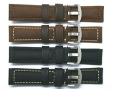 22mm Black or Brown Crazy Horse Oily Leather Watch Band For Citizen Eco-Drive 22