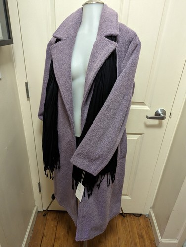 NWT Nordstrom Women's Purple Wool-looking Lilac Coat Very Full Fitting Size S - Picture 2 of 24