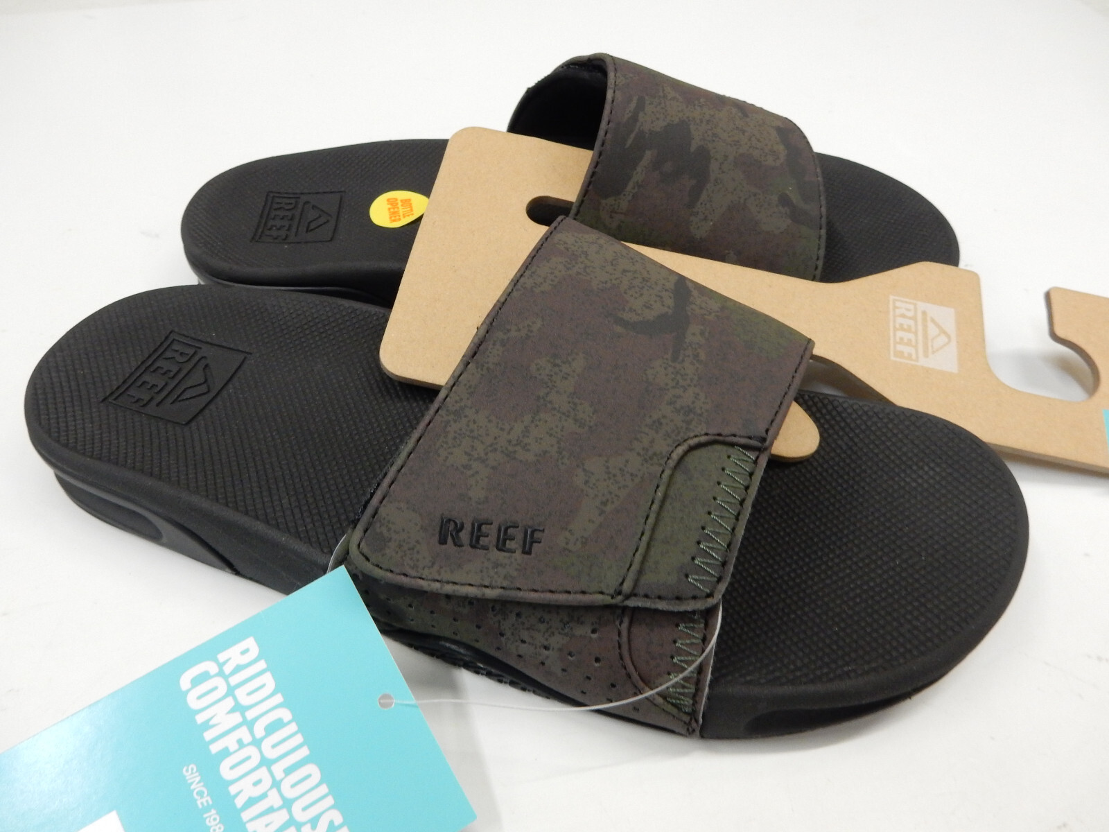 Reef Mens Fanning Slide Olive Camo 11 
