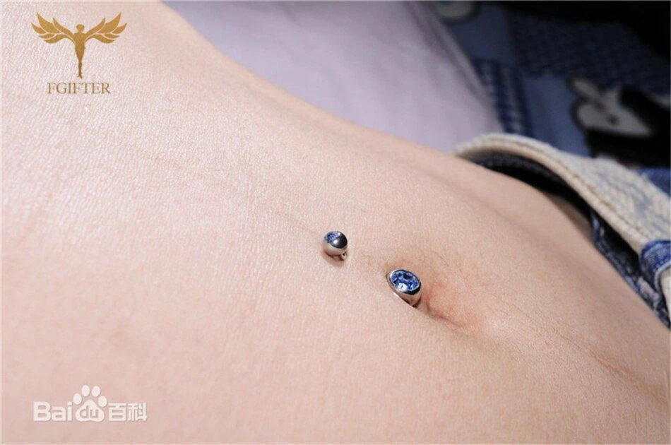 Cubic Zirconia Navel Ring-Surgical Steel Belly Button Ring Body Piercing Jewelry - Image 3 of 4