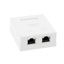 2-Port Keystone RJ45 Jack Surface Mount Box, White Unshielded For Cat6 Cable