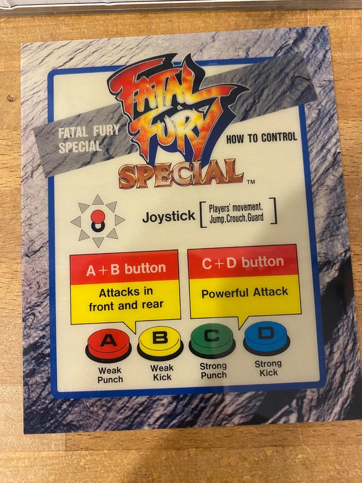 Mvs Neo Geo  Fatal Fury Special Cassette and English Marquee Serial 18201 - Image 3 of 4