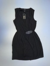 Alfani Woman’s Black Sleeveless Elastic Embellished Short Evening Dress 4
