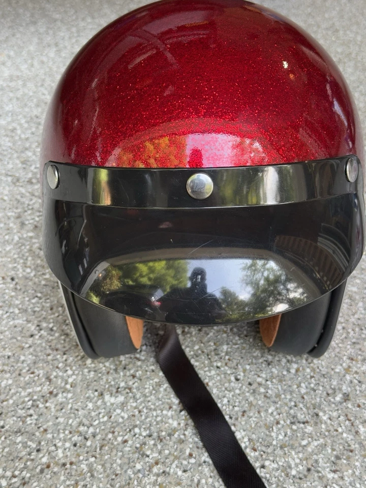 Torc T50 T-50 Open Face HiFi Helmet W/ Visor Great Red Sparkle Size Small - Image 4 of 4
