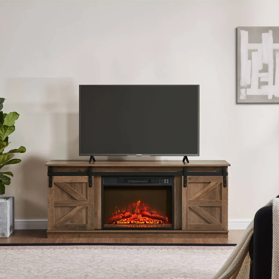 FunniHomi Fireplace TV Stand for up to 65", Entertainment Center w/ Shelves - Image 4 of 4