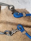 Western Short Shank Curb Bit w/Blue Rope Reins Leather Curb Strap Horse Tack — photo 6