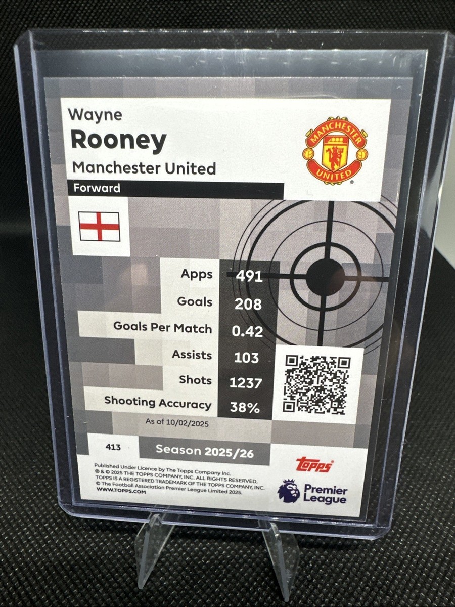 Wayne Rooney 2026 Topps Premier League EPL Pro Precision