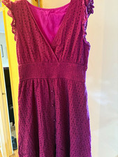 SheIn Purple Lace V-Neck Sleeveless A-Line Knee Dress Size S Polyester