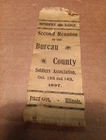 New ListingRibbon MemberBadge 2nd Reunion Soldiers Sailors Bureau County 1897 Princeton GAR