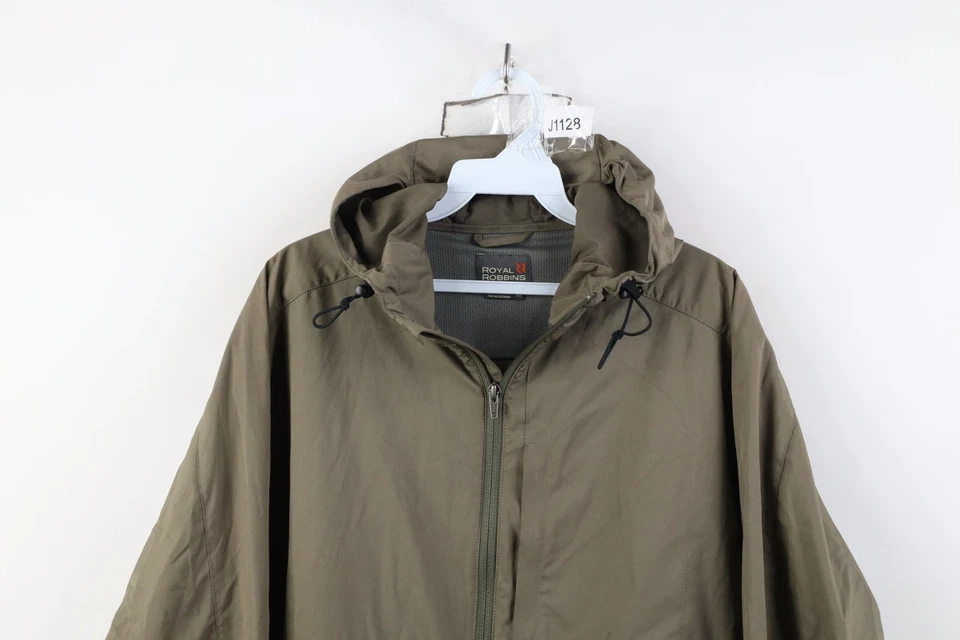 Royal Robbins Mens Medium Distressed Full Zip Hooded Windbreaker Rain Jacket - Image 2 of 4