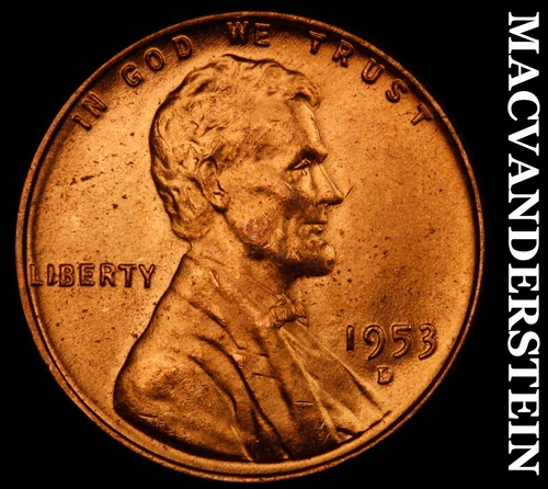 1953-D Lincoln Wheat Cent- Choice Gem Brilliant Uncirculated No Reserve #J1558