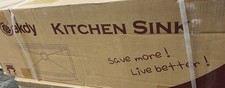 AKDY Black Stainless Steel 33 in. x 22 in. Farmhouse Apron Kitchen Sink W/Faucet