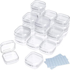 Small Containers with Lids 24 Packs Plastic Box Clear Small Storage