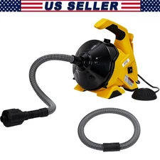 Drain Cleaner Machine Electric Drain Auger Sewer Snake ,30Ft x 3/10 In Auto Feed
