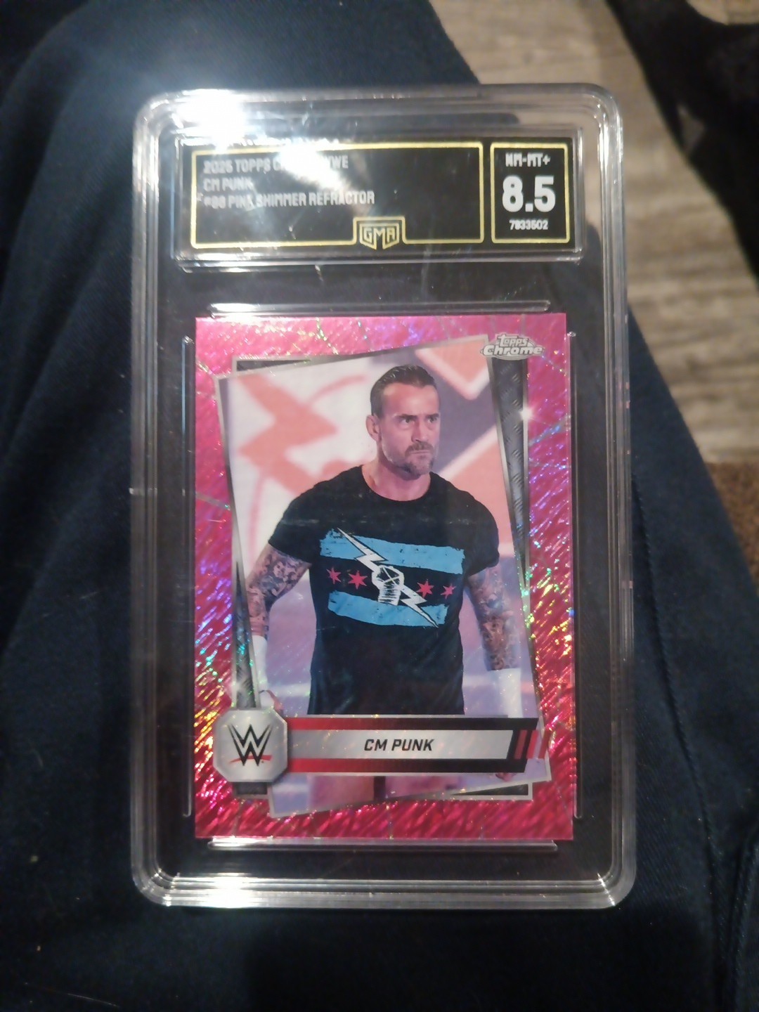 2025 Topps Chrome WWE - CM Punk #98 Pink Shimmer Refractor