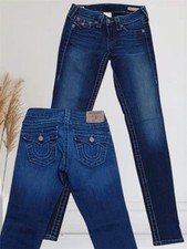 True Religion Serena Women's Skinny Flap Pockets Stretch Jeans Size 25 USA Made