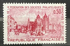 Timbre 1972 YT 1718 - St Brieuc Congrès Fédération Philatélique- Neuf ** MNH