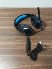 USB And 3.5MM Wired Black And Blue Gaming Headset With Boom Microphone 1E