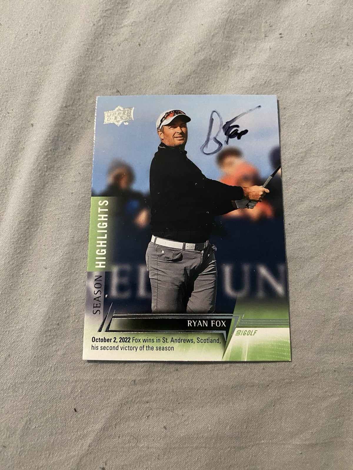 Ryan Fox Signed 2024 Upper Deck Golf Card Season Highlights #82 Masters PGA