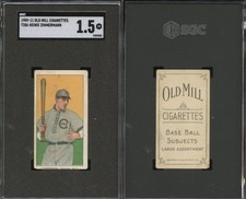 T206 Heinie Zimmerman ~~ SGC 1.5 ~~ Old Mill back