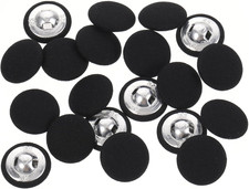 20Mm Fabric Covered Black Buttons, round Covered Metal Shank Sewing Buttons Vint