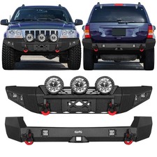 Front Rear Bumper For 1999-2004 Jeep Grand Cherokee Wj With Winch Plate Lights Front Rear Bumper For 1999-2004 Jeep Grand Cherokee Wj With Winch Plate Lights