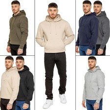 Kruze Mens Pullover Hoodie Fleece Hooded Sweatshirt Jumper Casual Plain Hoody