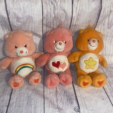 3 Talking Care Bears Laugh A Lot Love A Lot Cheer Plush 2003 Pink Orange Singing