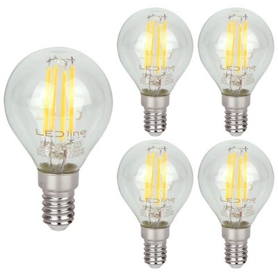 LED line LITE E14 LED Filament Kugellampe G45 4W 480lm 230V 5 Stück