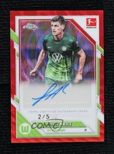Mæhle Joakim Maehle Chrome Bundesliga 2025 Red Wave Refractor /5 Auto